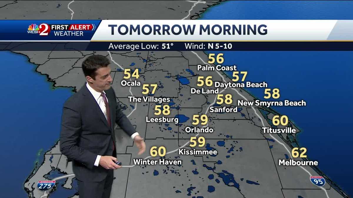 Temps in the 50s Saturday morning