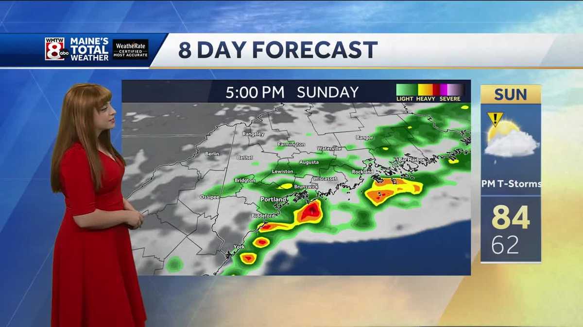 Scattered showers and storms late Sunday afternoon
