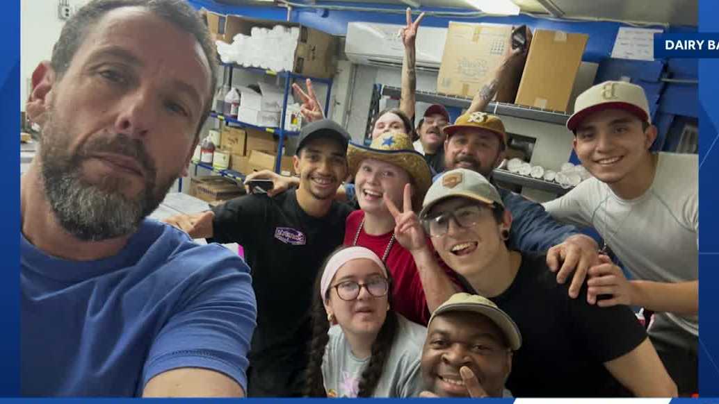 Adam Sandler visits Gilford business on Fourth of July
