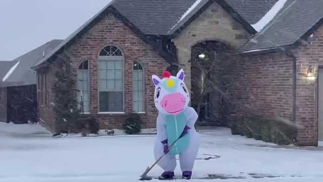 Oklahoma winter brings shoveling 'unicorn' to Yukon neighborhood - Vimarsana News