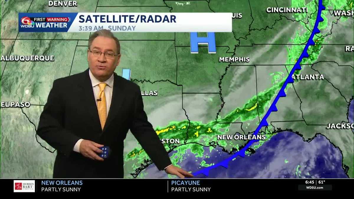 Sunday showers ending with colder air moving in