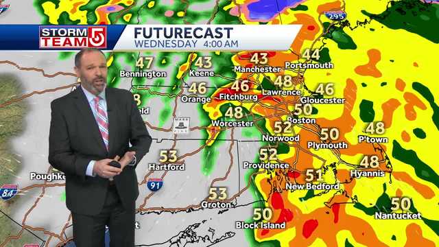 Video: Burst of snow for some before drenching rain