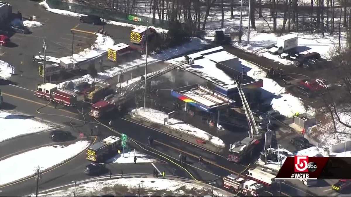 Crews battle fire at Leominster gas station