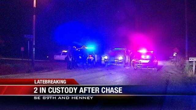 Two people are in custody after an overnight chase