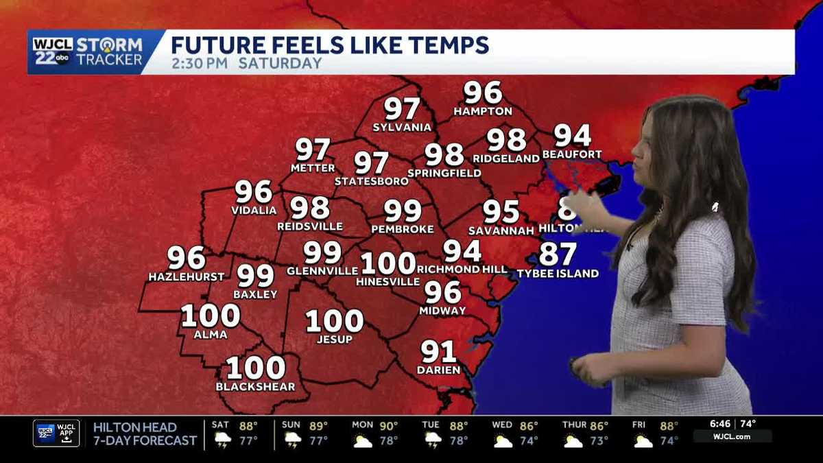 SE Georgia and the Lowcountry face a hot, humid Saturday with afternoon showers and thunderstorms