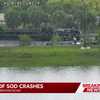 Tractor-trailer carrying sod overturns on I-4 ramp in Orange County, causes fuel leak