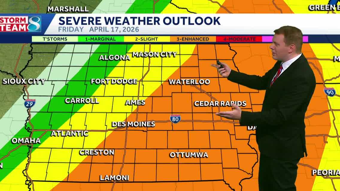 Iowa weather: Impact day Friday with strong storms developing late afternoon