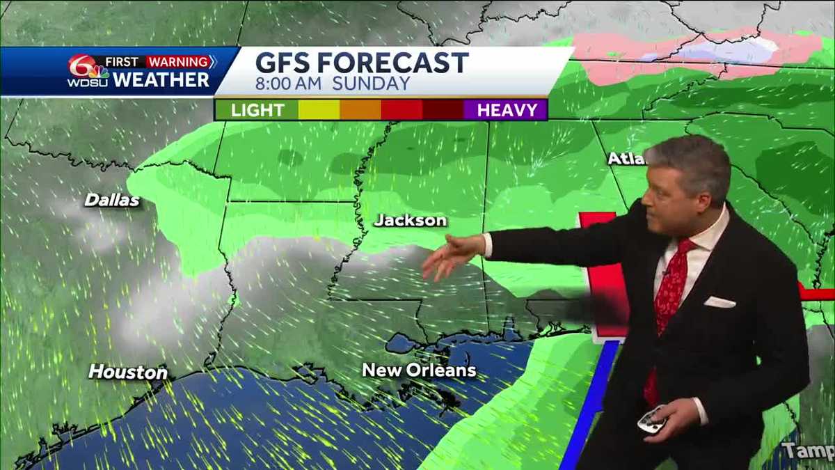New Orleans weather forecast severe storms time tornado cooler