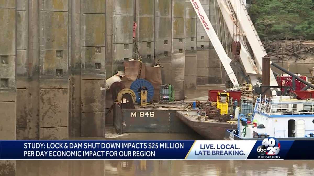 First barge removed from bers Falls Dam