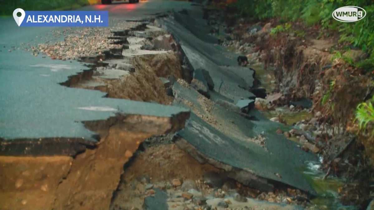 Alexandria, New Hampshire flooding damage video