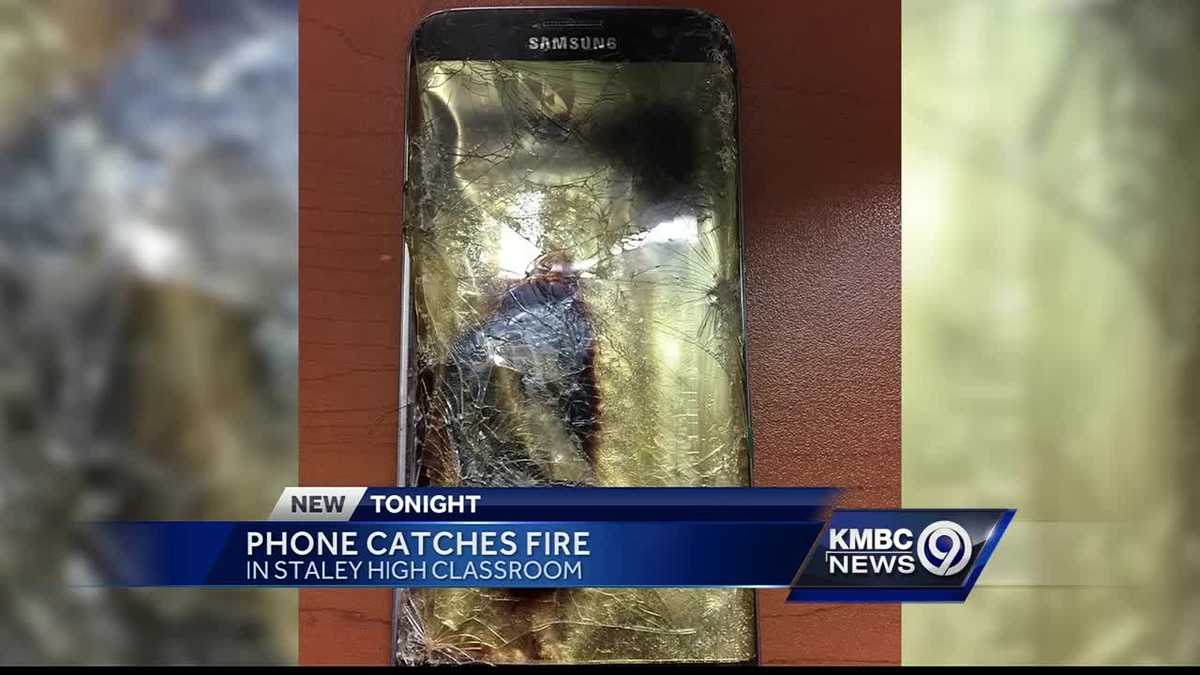 Samsung phone catches fire at Staley High School