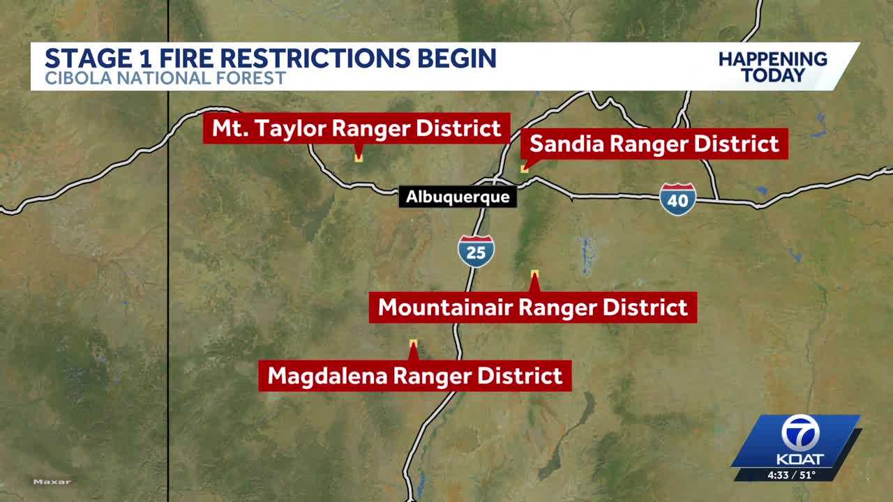 Cibola National Forest moves to Stage 1 fire restrictions Friday