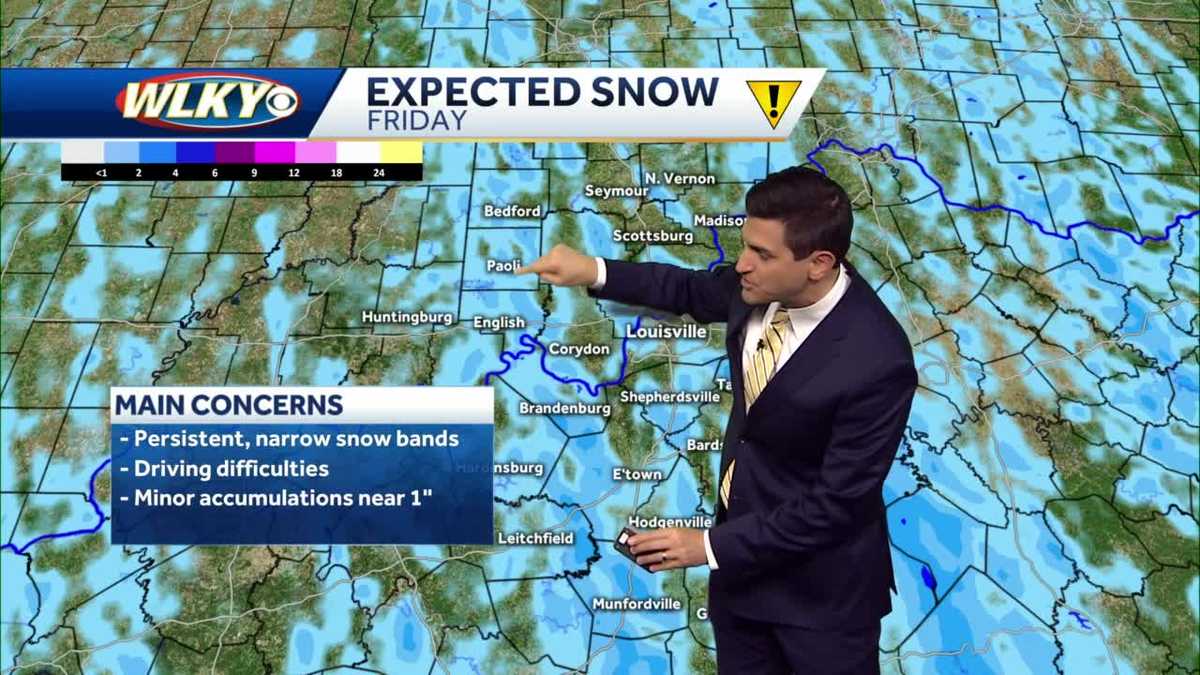 Breezy and chilly, with snow chances Friday