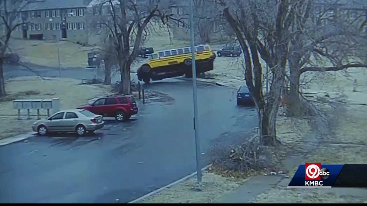 Questions remain after school bus tips over on icy street - KMBC