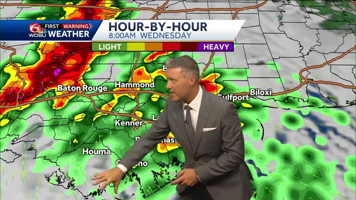 New orleans weather forecast chance for severe storms wednesday