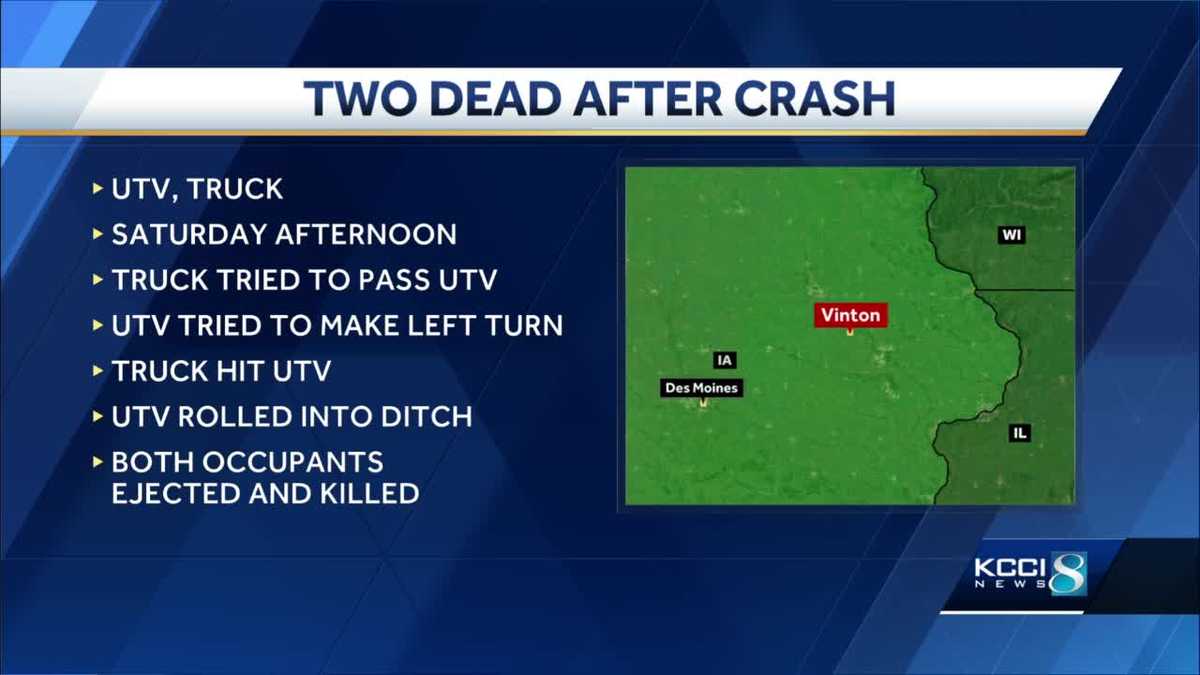 Two dead after crash between UTV and truck in Benton County - KCCI