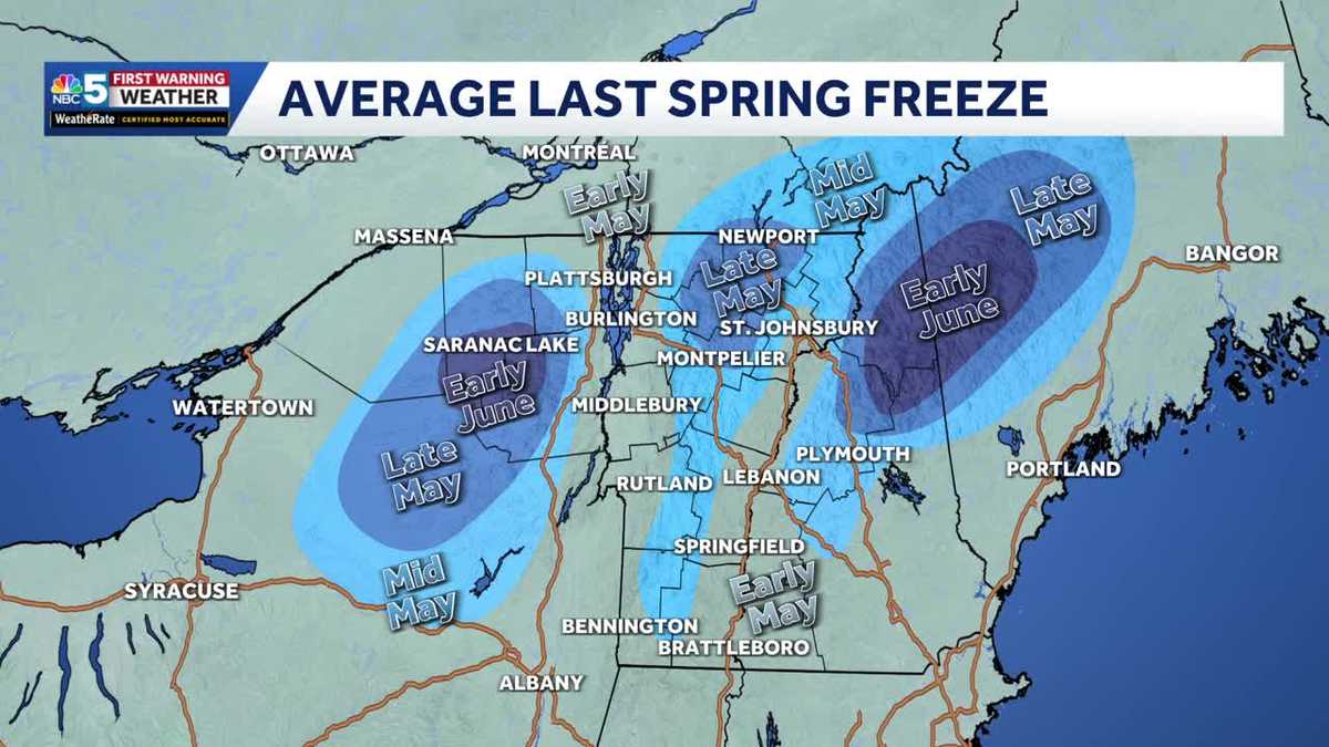 When will the growing season begin in Vermont and New York? See timing for the final freeze