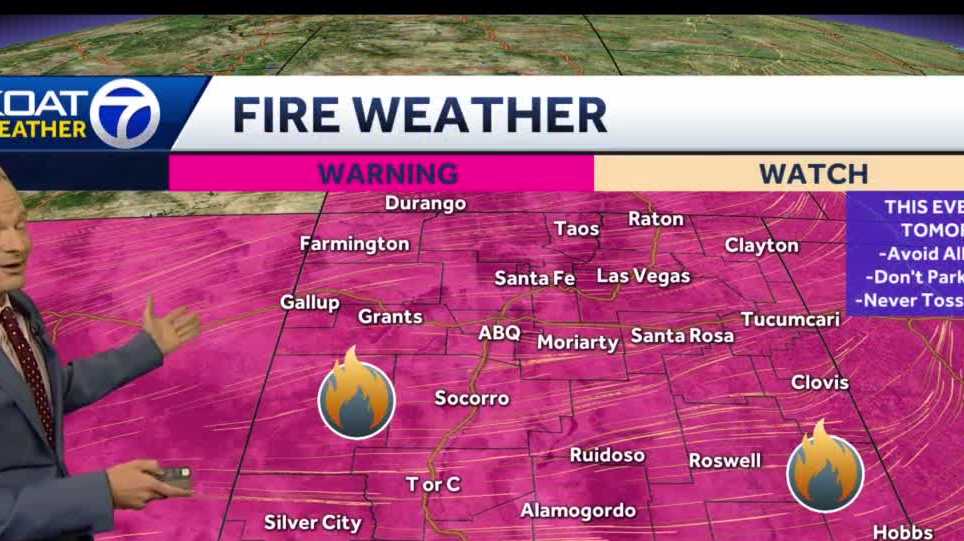 High winds and high fire danger expected on Sunday