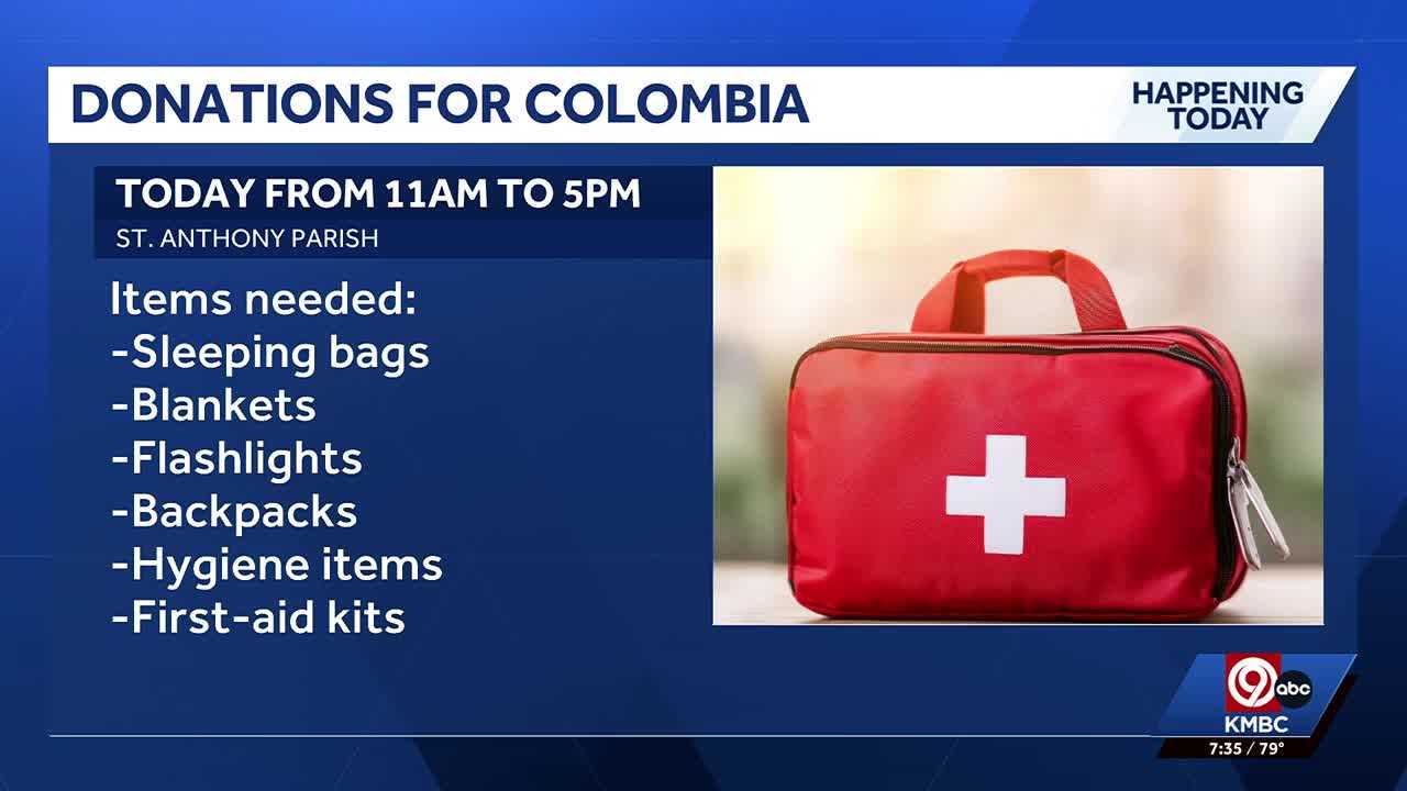 Kansas City's Colombian Cultural Association collects donations for Colombia earthquake victims; government reports 100,000+ impacted, thousands of buildings damaged across 400 cities