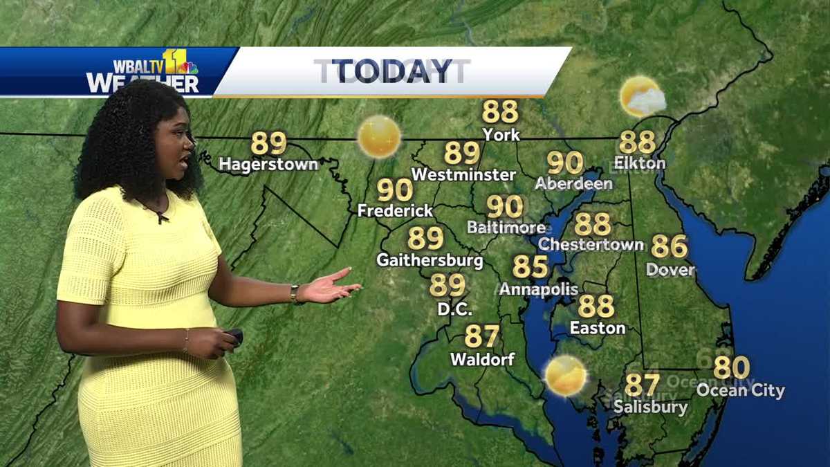 Warmer and slightly more humidity this afternoon in Maryland
