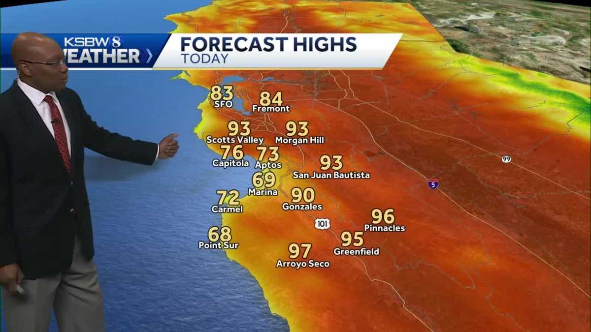 Slightly Cooler Coast Warm to Hot Inland