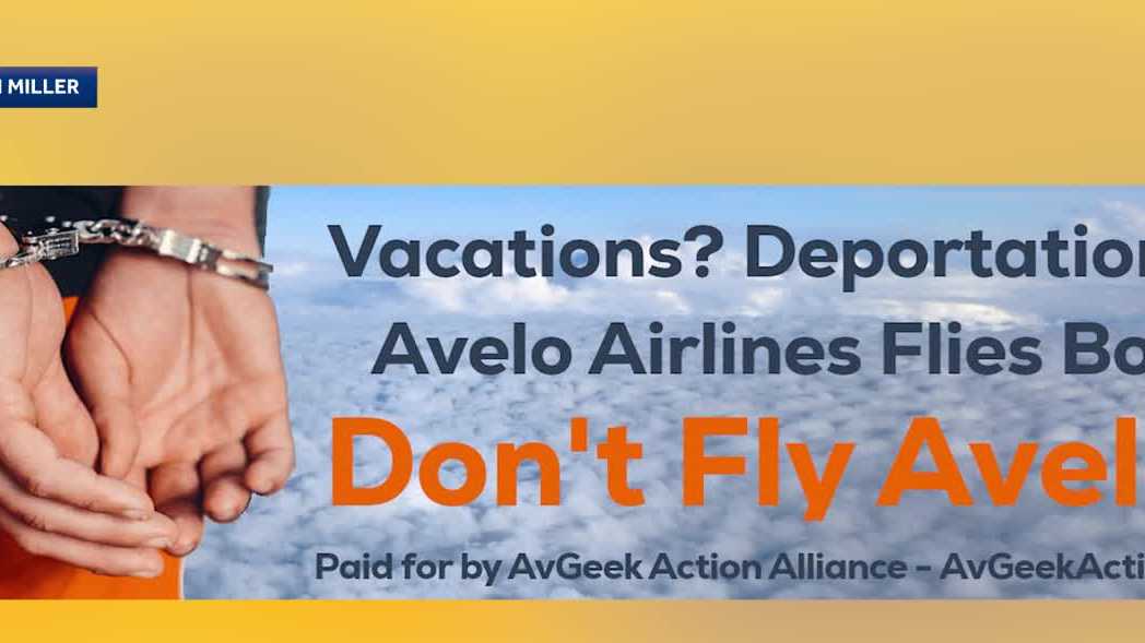 NH Rep. Seth Miller puts up billboards in Connecticut protesting Avelo's ICE deportation flights