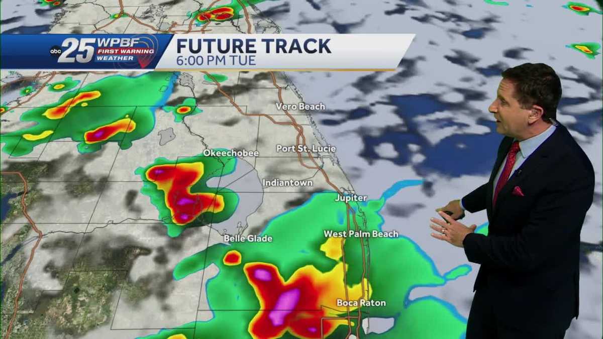 Showers and isolated storms