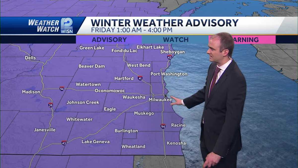 Winter Weather Advisory Southeast Wisconsin Friday snowfall WISN Milwaukee Winter Weather Advisory Southeast Wisconsin Friday snowfall WISN Milwaukee