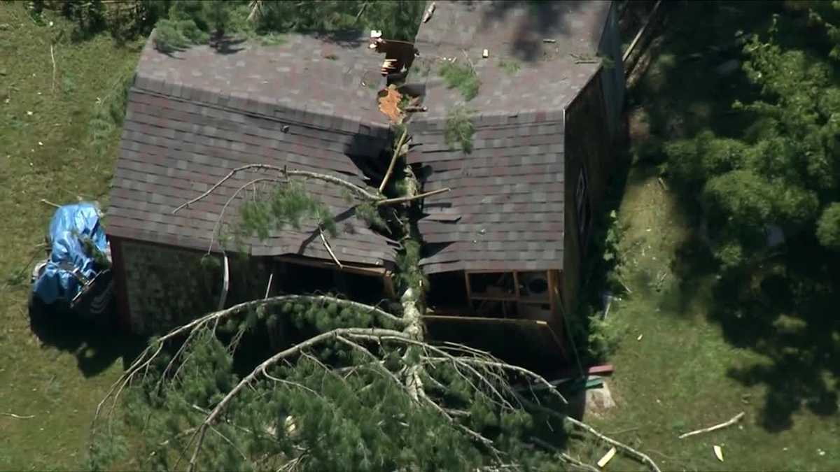 Sky5 surveys tornado damage in Mattapoisett, Mass.