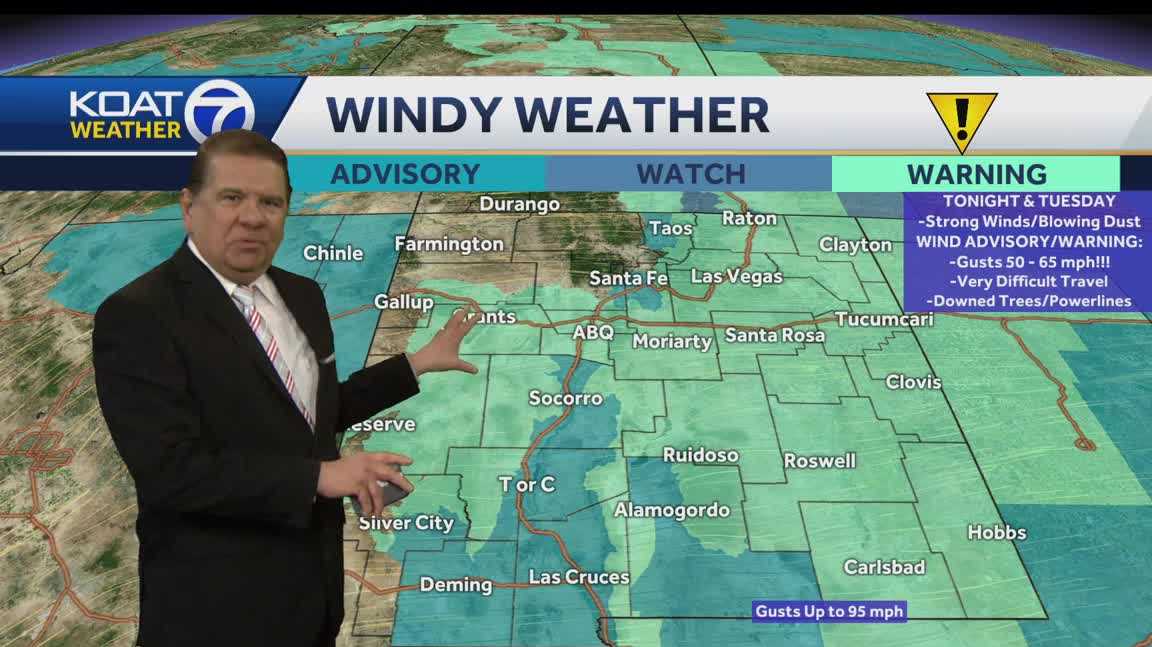 New Mexico alert day for possible damaging winds Tuesday