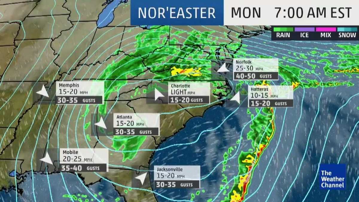 Nor'easter Could Bring Damaging Winds