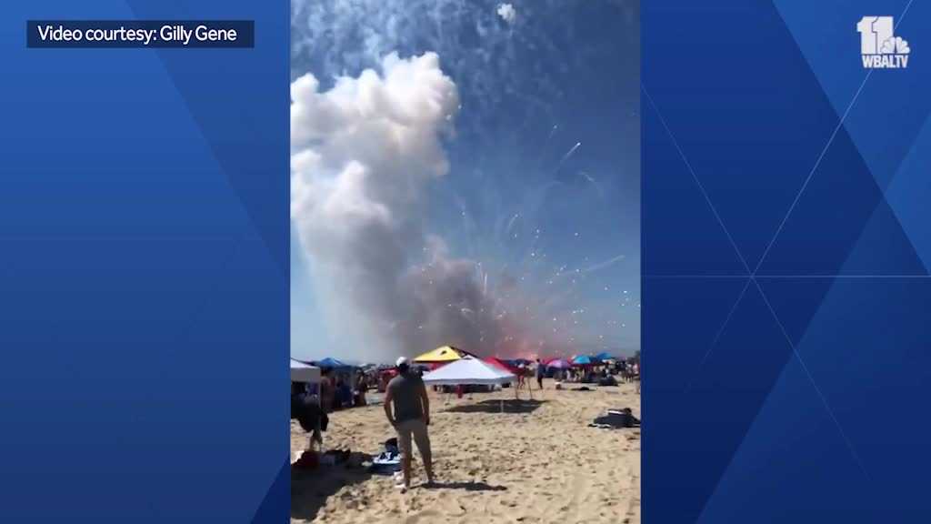 Video Fireworks detonate on Ocean City beach