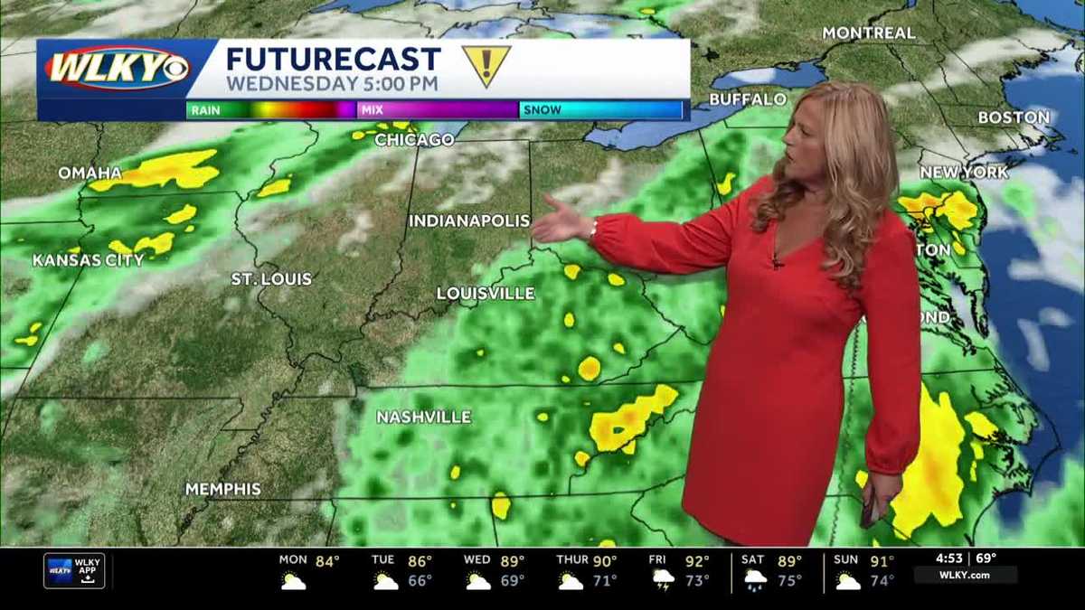Mainly dry start to the work week, storm chances ahead