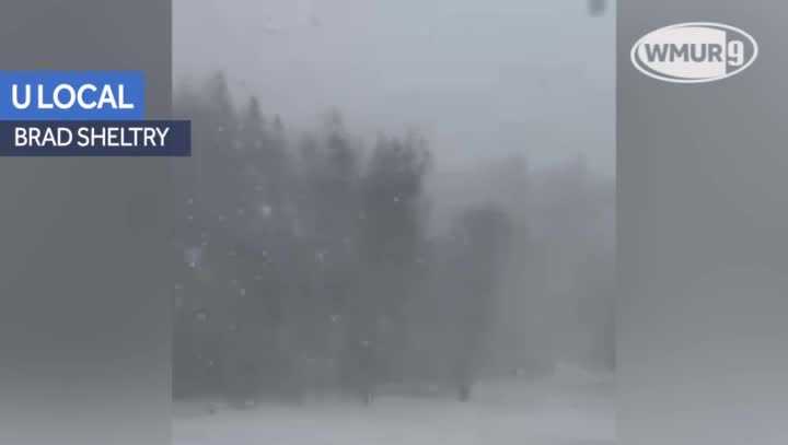 Video: Snow squalls pass through parts of NH