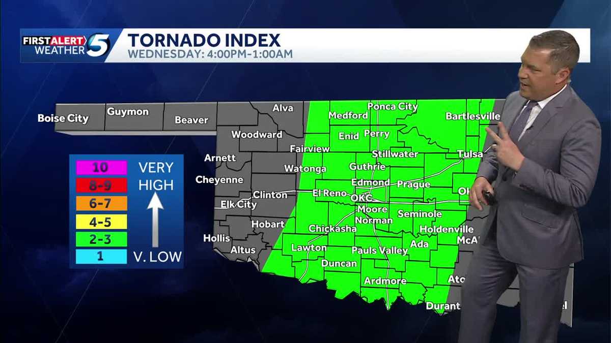 TIMELINE: Risk for severe weather in Oklahoma this week increases