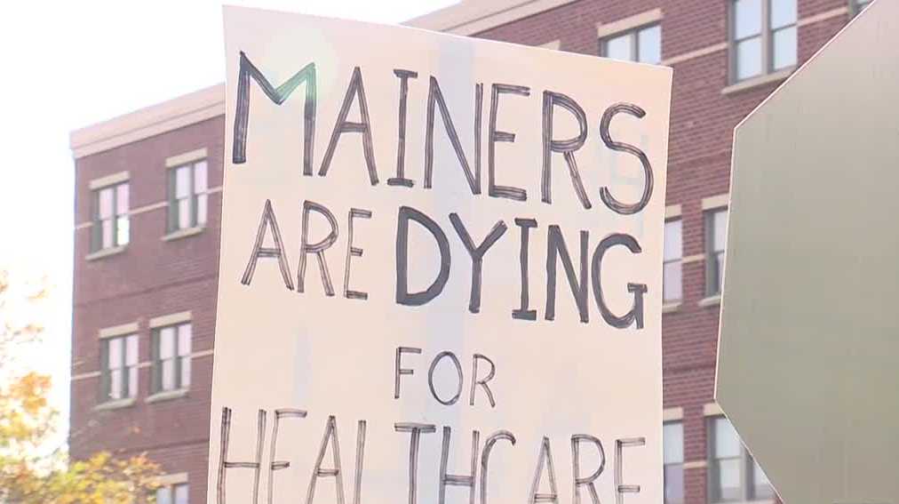 Protestors criticize health insurance companies for claim denials