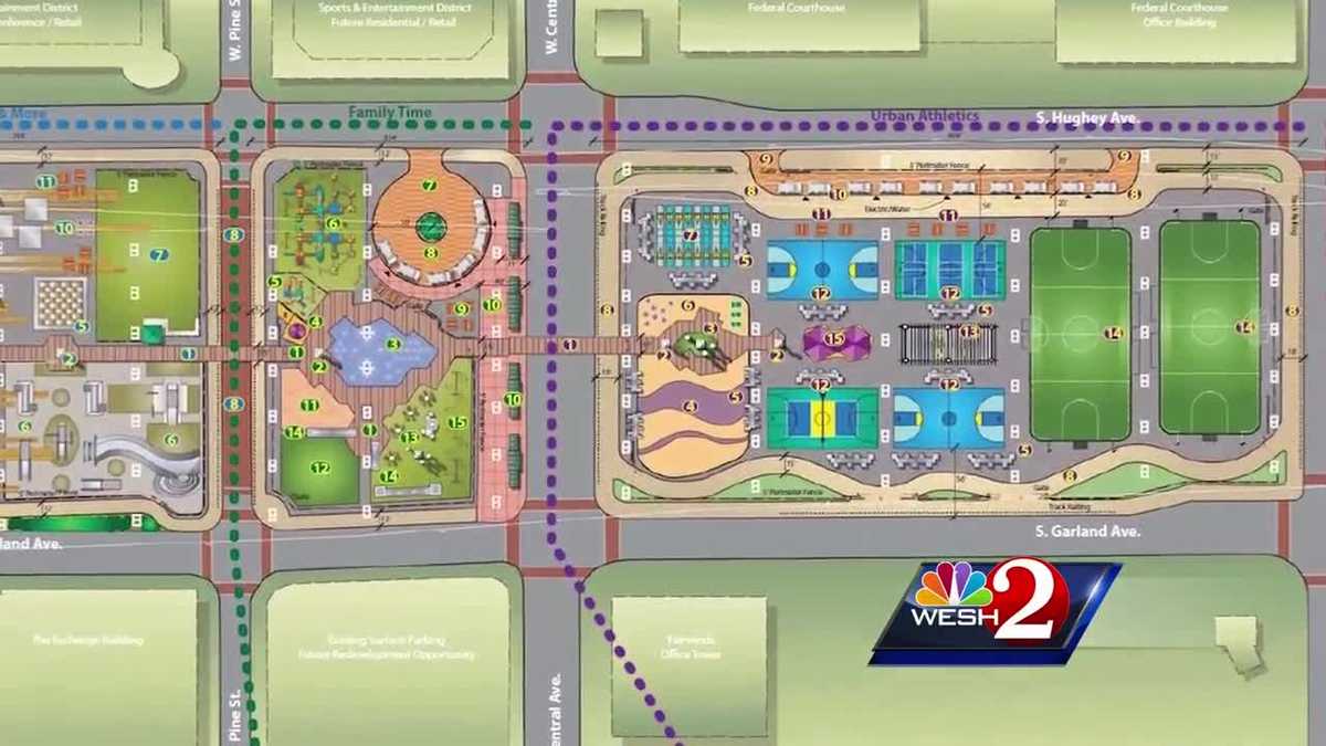 Orlando parking lots under I4 to urban parks