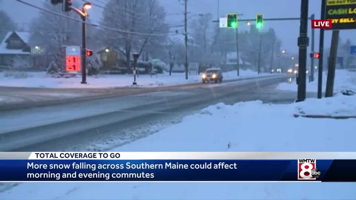 Snow affects morning commute, closes schools across southern Maine