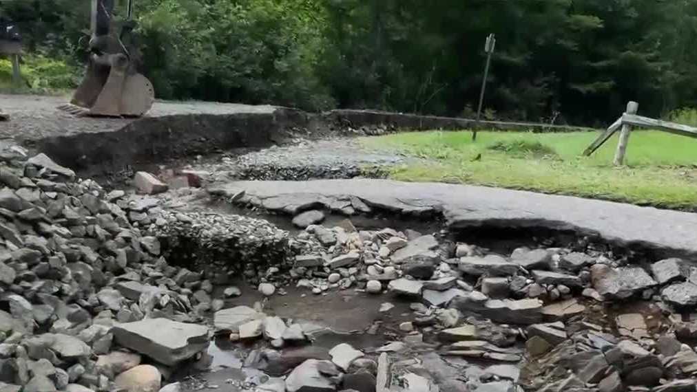 Powerful storms destroy roads in Littleton, NH
