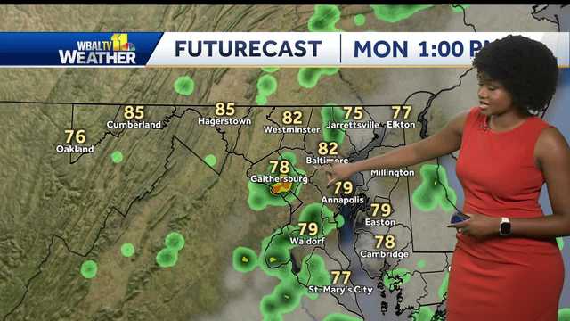 Scattered thunderstorms possible for Monday in Maryland