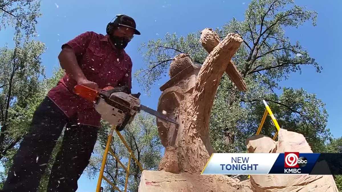 Kansas City chainsaw artist TJ Jenkins turns damaged trees into sculptures