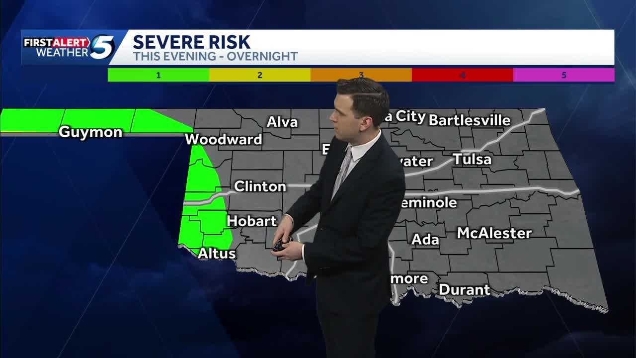 TIMELINE: Thunderstorm risk tonight in western Oklahoma, severe weather unlikely