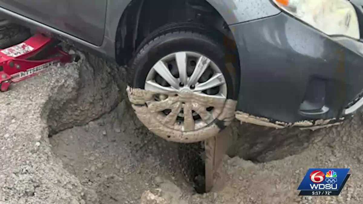 WDSU Road Patrol: Woman facing hefty bill after her car got stuck in a massive hole in New Orleans