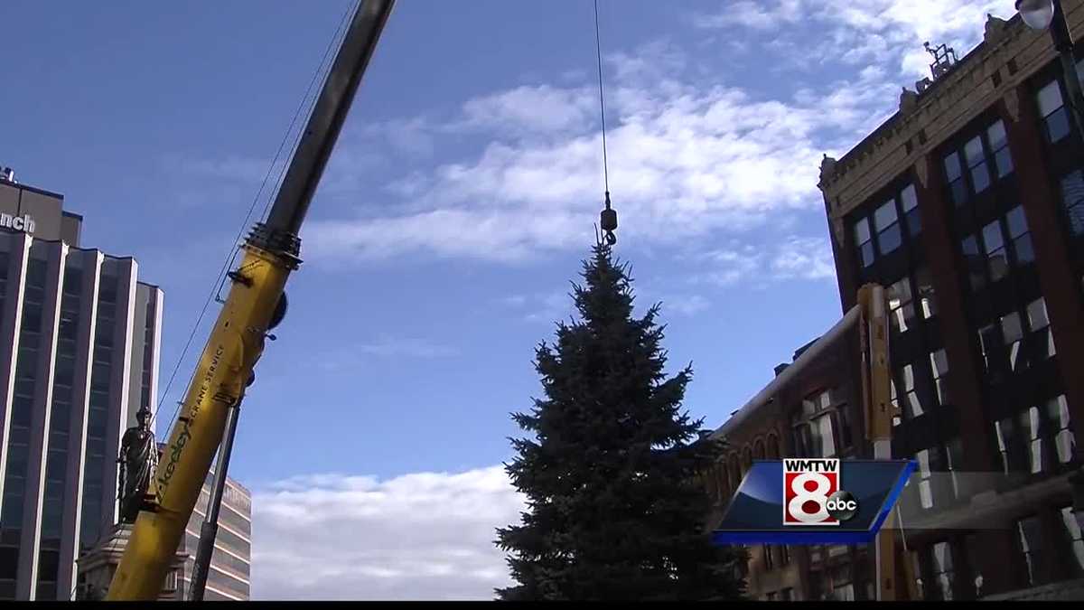 Portland's Christmas tree makes journey to Monument Square