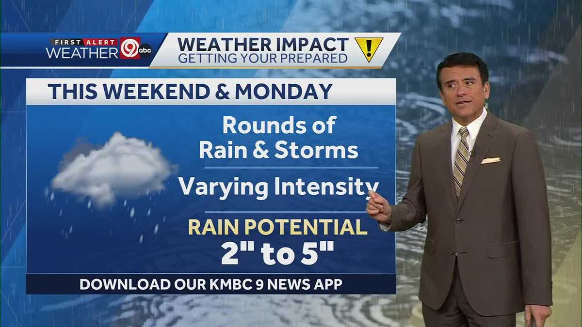 Periods of rain expected now through Monday night