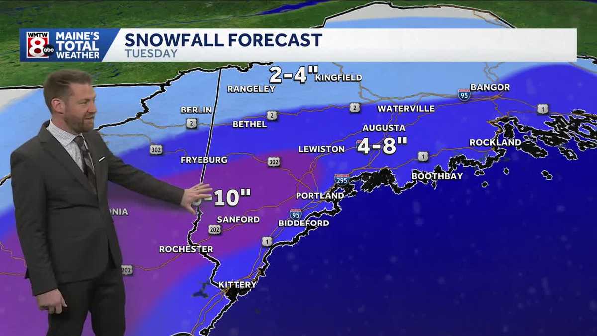 Snow moves in and intensifies in Maine this afternoon