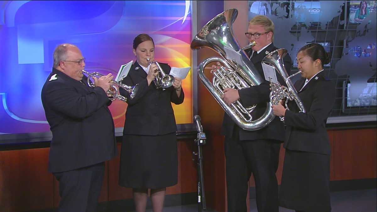 Salvation Army band and red kettle season