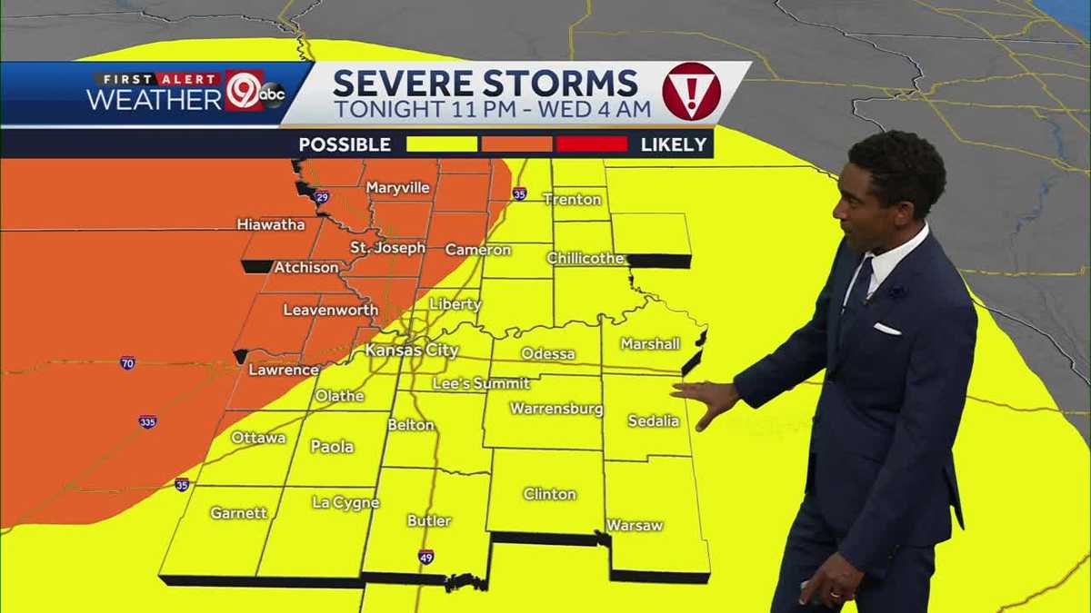 KANSAS CITY WEATHER: Severe weather possible late Tuesday, early Wednesday