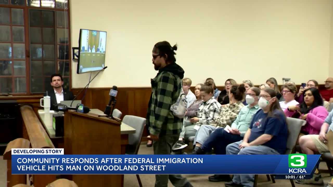 Woodland man struck by ICE vehicle in street receives support at city council meeting