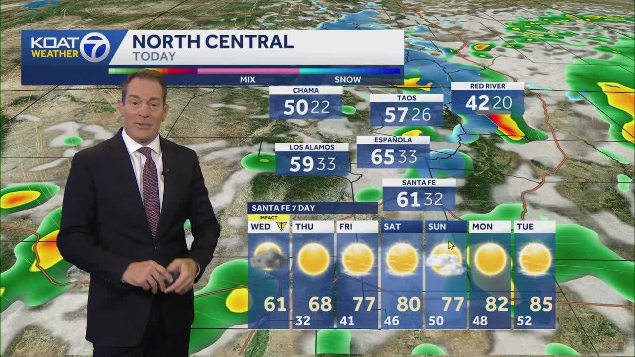 Rain and mountain snow sticking around for one more day, cool and windy afternoon ahead